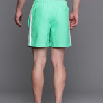 Men Green Solid 3-Stripes Sustainable Swim Shorts