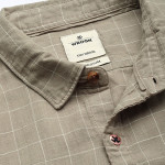 Men Khaki Slim Fit Checked Pure Cotton Casual Shirt